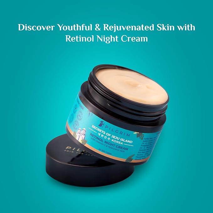 Korean Retinol Anti Aging Night Cream with Hyaluronic Acid & Vitamin C | wrinkle-free & radiant skin| Anti aging cream for oily & dry skin| For Men & Women|Korean Skin Care| 1.76 Oz (50gm)