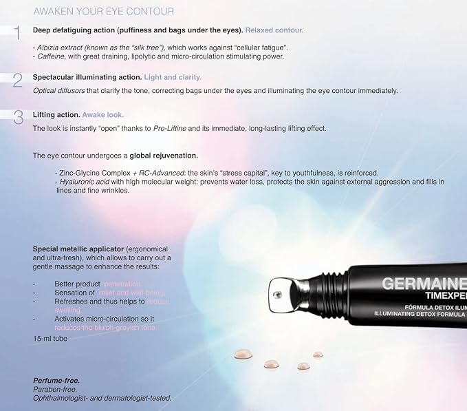 Germaine de Capuccini - Timexpert SRNS Eyes Illuminating Detox Cream - Illuminating Detox Formula - Against Puffiness and Bags Under the Eyes - 0.5 oz