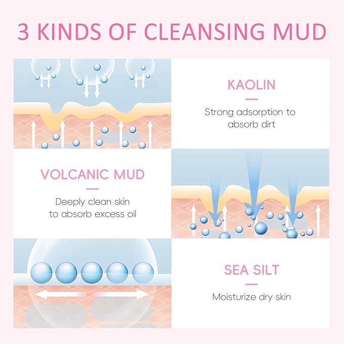 Sakura Face Mask Stick, Deep Cleanse Mask For Acne & Oily Skin, Dead Sea Mud Mask Stick For Face Deep Pore Cleansing Exfoliating, Travel Clay Mask For Pores, Oil Control Facial Masks For Women
