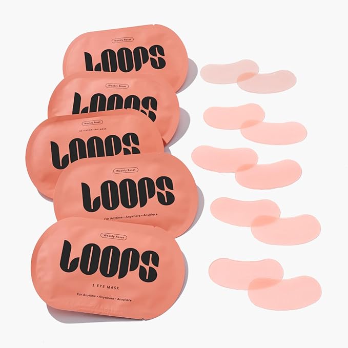 LOOPS WEEKLY RESET - Rejuvenating Hydrogel Eye Mask Kit - Brighten, Hydrate, Nourish and Help Reduce Wrinkles for Refreshed Eyes - Reduces Signs of Puffiness - For Resilient-Looking Skin - 5 Pc