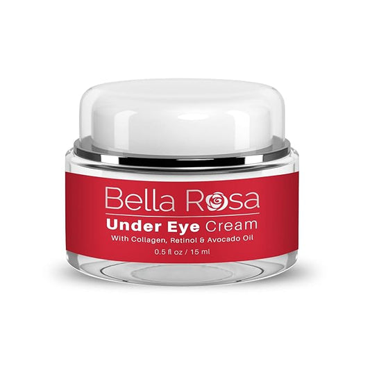 Bella Rosa Anti-Aging Under Eye Cream for Dark Circles, Puffiness, and Wrinkles - Hydrating Formula with Collagen and Retinol - Suitable for All Skin Types - Paraben-Free