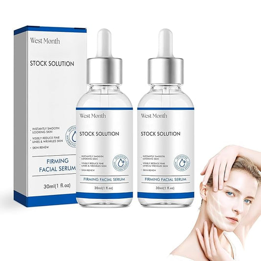 West Month Firming Facial Serum, Skincare Stock Solution, Stock Solution Facial Serum, Reduce Fine Lines Skin-Smooth Looking Skin, Deep Wrinkle Repair Serum, Suitable for All Skin Types(2PCS)