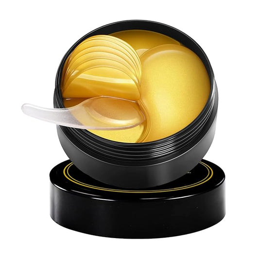 Brightening Eye Masks, Hydrating Eye Masks W/Caffeine Hydrolyzed Collagen & Centella Asiatica- Under Eye Patches For Dark Circles - Minimize Puffiness (Gold - Gold collagen)