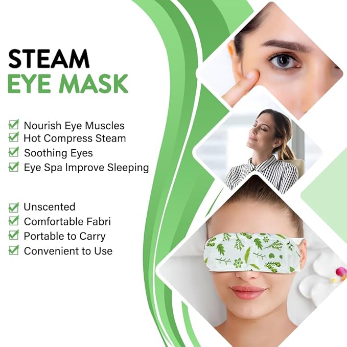 Minidiva Steam Eye Mask for Dry Eyes, 10Pcs Self Heating Spa Warm Eye Mask Relax Sleep Mask, Disposable Heated Eye Mask for Dark Circles Eye Fatigue, Relieve Stress Eye Fatigue (Unscented)