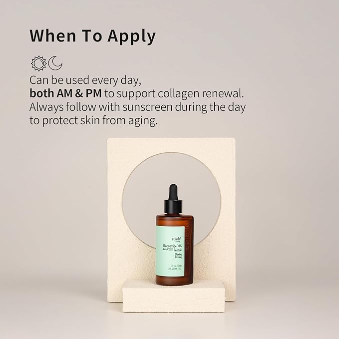 Complex Niacinamide 10% Serum with Peptides (3oz) Glowing, Firming, and Pore-Refining Formula for Smooth, Healthy-Looking Skin, Easter Gift, Mother's Day Gifts