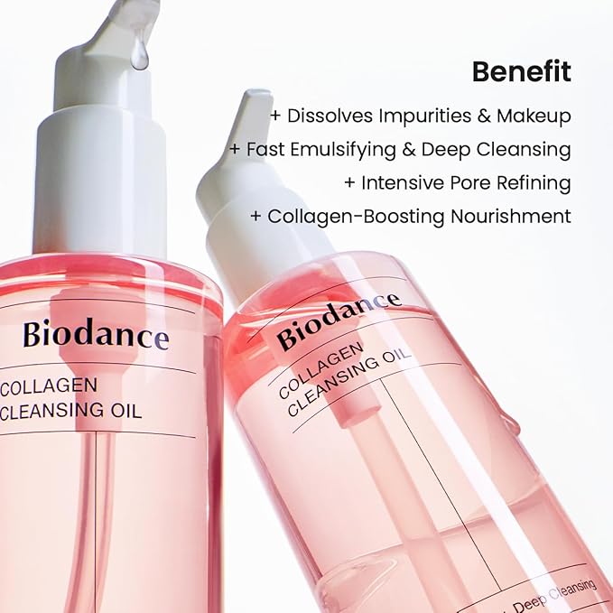 BIODANCE Collagen Cleansing Oil, Facial Oil Cleanser, Gentle Makeup Remover without Clogging Pores, Removes Bleackhed and Whitehead for Sensitive Skin, Oily Skin, 6.76 fl. oz. (200 ml)