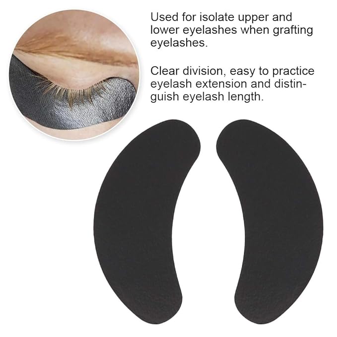 Under Eye Pads, 50 Pairs Eye Gel Pads, Eyelash Extension Pads for Eyelash Extensions Eye Mask Beauty Tool, Black