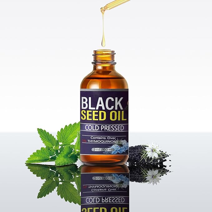 Black Seed Oil - Hair Growth Oil, Carrier Oil for Relaxing Massage and Body Oil, Black Seed Oil for All Hair Types and Skin(Black Seed Oil, 2 Fl Oz)