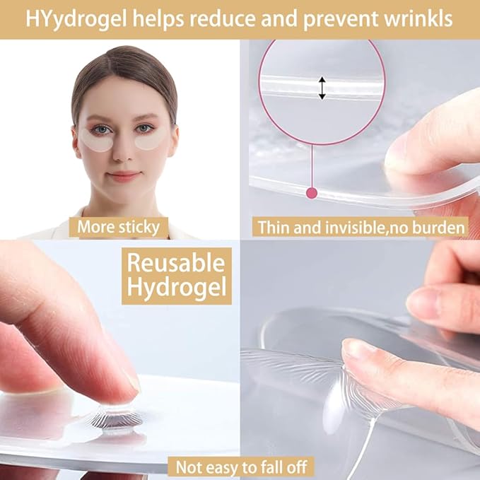 Facial Hydrogel Wrinkle Patches for Under Eye, Reusable Beauty Care Gel Pads, Help Minimize Crow's Feet, Bags, Puffiness, and Fine Lines (eye-3 Pairs)