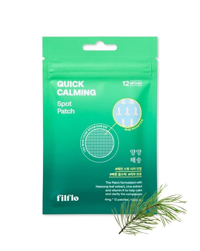 Yangyang Pine Quick Calming Spot Patch (12 Patches) | Hyaluronic Acid Soothing Deep Shot | Blemish Relief | Pimples Care | Ultra-Thin Hydrocolloid Patch | Non-Irritating Acne Treatment