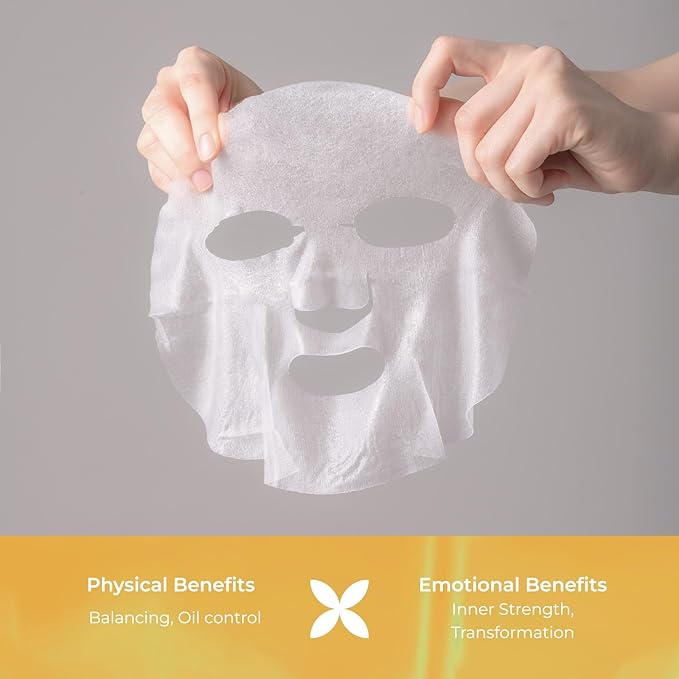 INNA Organic Sheet Mask - Balancing & Oil Control, EWG & COSMOS Certified (Pack of 5) | Lemon Tea Tree Essential Oils Infused Skin Care | Luxury Clean Beauty