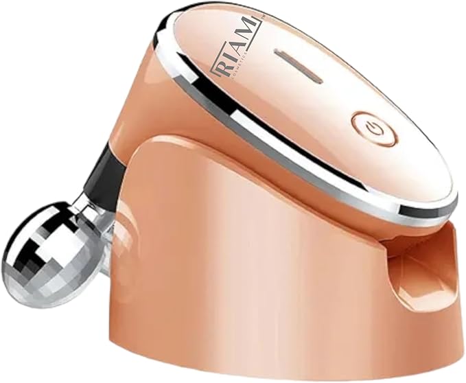 Microcurrent-Facial-Device, Microcurrent Facial Roller, Microcurrent Facial Massager, Skin Tightening, Face & Neck Roller, Anti-Aging Wrinkle, Skin Care Tools at Home, Glossy Gold