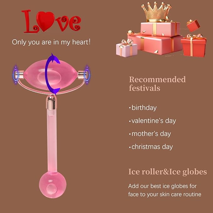 YAYU Ice Globes for Facials,Tighten Skin, Reduce Puffiness and Headaches, Enhance Circulation and Complexion (pink)