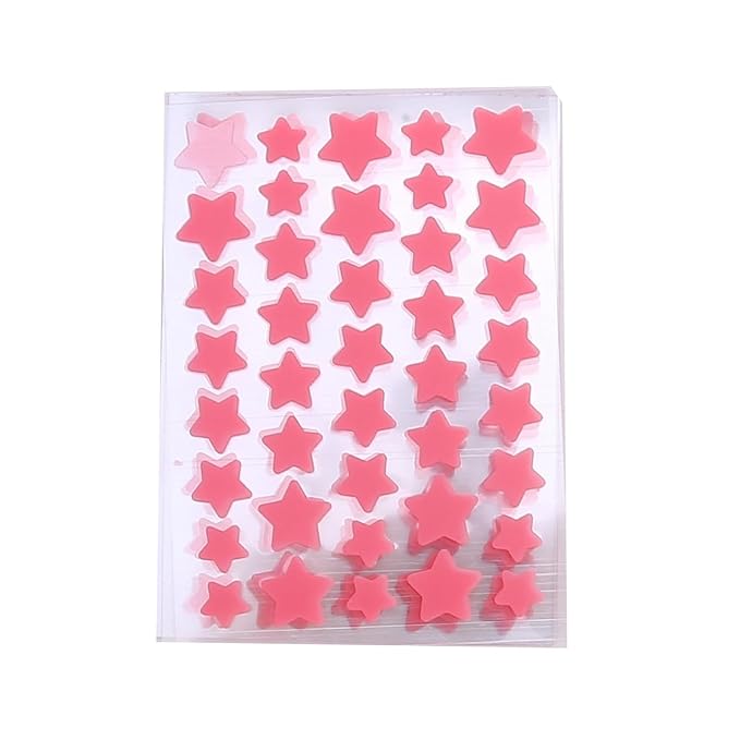 10 Sheets/Pack (400 Capsules) Pimple Patches for Face,Hydrocolloid Acne Patches Star Pimple Patches for Healing,Cute Star Face Stickers Zit Patch,Pore Cleansing Strips,Treatments and Masks (Pink)