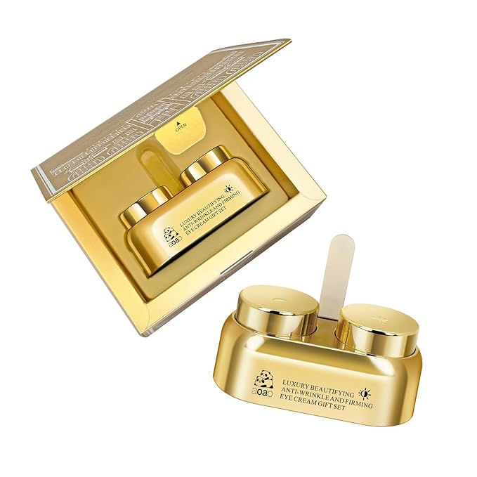 AOAO Luxury Day & Night Eye Cream Gift Set – Anti-Aging & Firming Eye Cream with Peptides, Niacinamide, Caffeine & Hyaluronic Acid for Dark Circles, Wrinkles, Puffiness – 15ml/0.507fl.oz