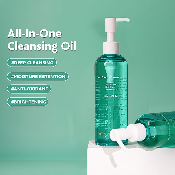 Ginseng Cleansing Oil, Facial Cleansing & Makeup Remover for Adults, Moisturizing, Blackhead Cleanser, Suitable for All Skin Type, Natural Ingredients, Vitamin E, 5 Fl. Oz, 1 Count