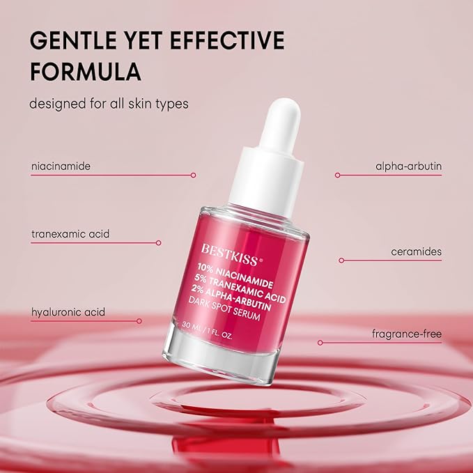Dark Spot Remover for Face: 10% Niacinamide + 5% Tranexamic Acid + 2% Alpha-Arbutin Face Serum with Ceramides Hyaluronic Acid Centella Asiatica - Vegan Paraben Fragrance Cruelty Free 30mL