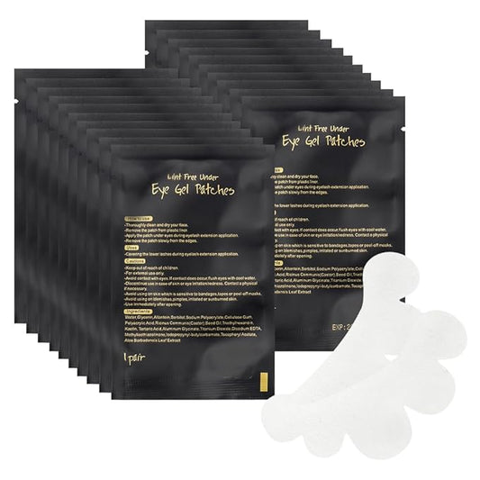 100 Pair Set Eye Gel Pads For Eyelash Extensions Lint Free Patches Beauty Tools (Black)