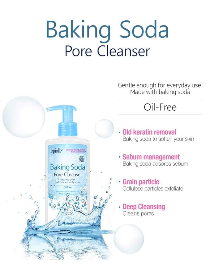 Epielle Baking Soda Pore Cleanser | Oil-Free, Gentle Daily Use | Cleanse & Exfoliate Pores for Oily & Combination Skin | 6.77 FL OZ | 1 Pack | Korean Skincare, Easter Gift