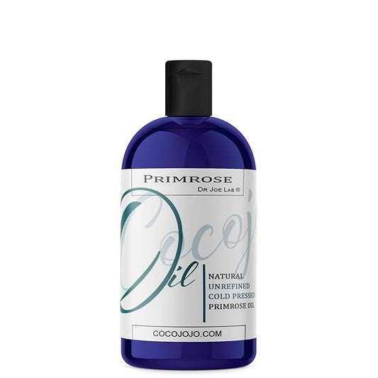 Dr Joe Lab Evening Primrose Oil 16 oz Pure Natural Cold Pressed Unrefined Extra Virgin Evening Primrose Seed Oil - for Hair Skin Body Nail and Beard - Moisturizing & Nourishing