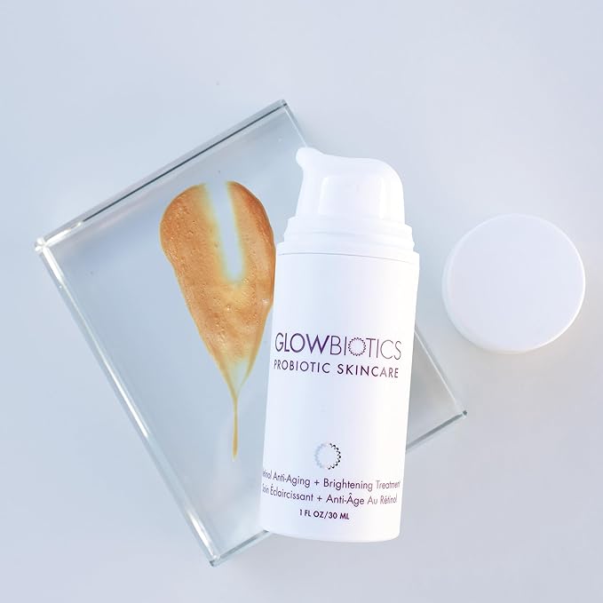 Glowbiotics Retinol Anti-Aging + Brightening Treatment: Reduces Fine Lines, Wrinkles & Sun Damage, Firms, Tightens, and Brightens Skin with Niacinamide & Bakuchiol, 1 Fl Oz