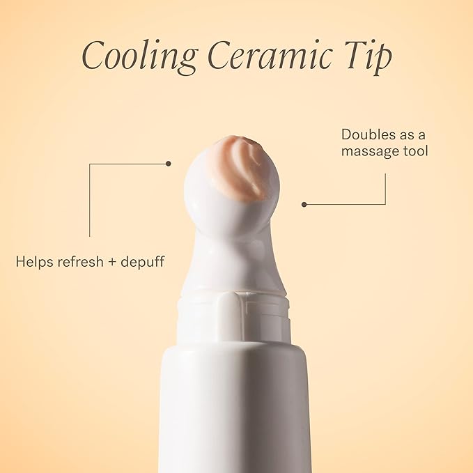 ILIA - Plant-Based Bright Start Activated Eye Cream with Massage Tool Tip | Weightless, Cooling, Help Reduce Puffiness + Fine Lines | Silicone-Free, Cruelty-Free, Vegan, Clean Beauty (0.5 oz | 15 ml)