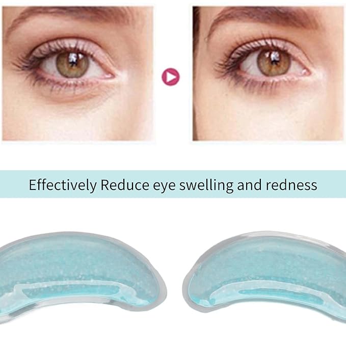 Under Eye Gold Gel Pads,Cooling Gel Eye Reusable Cold Eye for Puffy Eyes, Gel Ice Pack Cooling Eye Pads and Under Eye Patches for Redness and Eye Relax