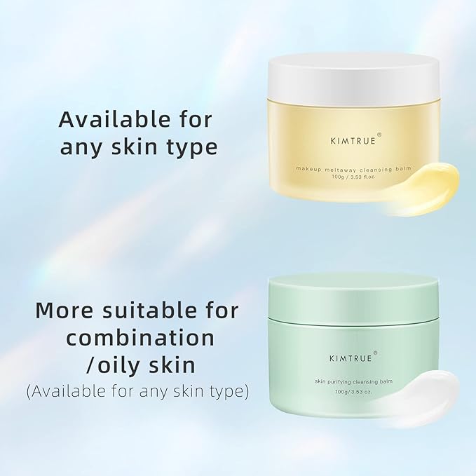 Kimtrue Makeup Cleansing Balm, Skin Purifying Makeup Remover Balm for Oily Skin, Gentle Facial Cleanser, Hydrate & Moisturize, 100g/3.53oz