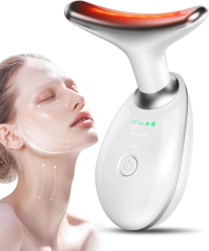 Neck Facial Massager, Light Face Neck Massager for Skin Care, Multifunctional Facial Skincare Tools with Vibration, at Home