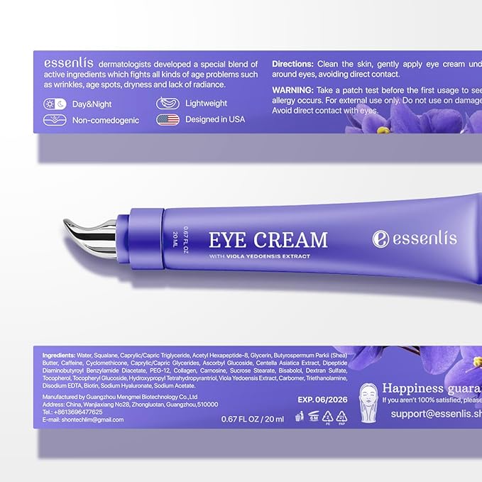 Retinol Collagen Cream, Anti Aging Face Moisturizer and Caffeine Eye Cream for Dark Circles and Puffiness