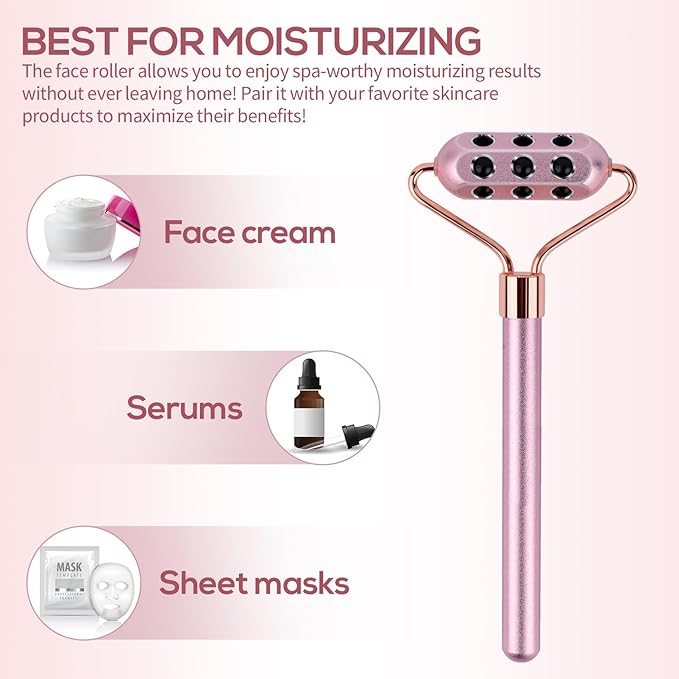 Germanium Roller Uplifting Face Massager Beauty Roller for Skin Tightening & De-Puffing, Face, Eye, Chin, Neck Massager, Anti-Aging Wrinkles Reduces