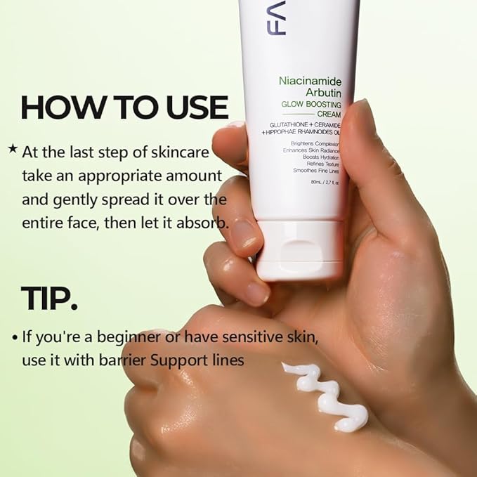 Niacinamide Arbutin Glow Boosting Cream 2.7 oz – Korean Skin Care for Long-Lasting Hydration & Smooth, Even Skin Tone with 10% Niacinamide & Arbutin, Deep Moisture Cream for Face