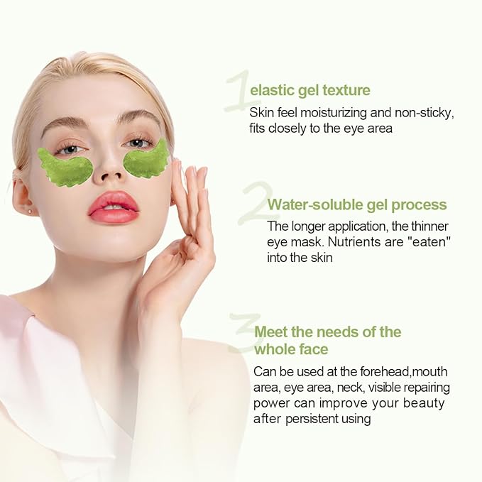 12Pcs Under Eye Patches for Dark Circle, Cucumber Moisturizing Hyaluronic Acid Eye Mask, Crystal Angle Wings Mask, Hrydrate & Moisture Gel Under Eye Treatment Skin Care Products (Cucumber)