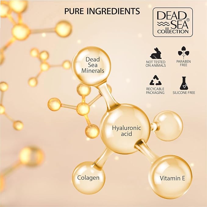 Dead Sea Collection Night Cream for Face with 5% Hyaluronic Acid, Dead Sea Minerals, and Vitamin E – Anti Aging Nourishing Skin Care Moisturizer to Reduce Wrinkles (1.69 fl. oz)