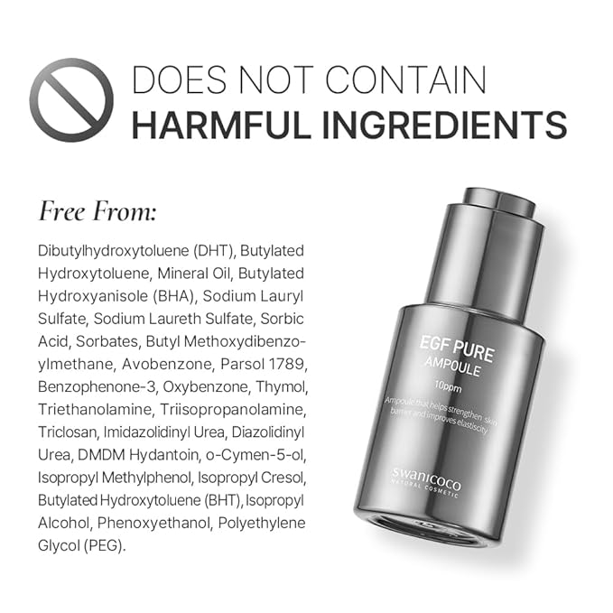 Pregnancy Safe EGF Pure 10 PPM Ampoule, Improve Skin Elasticity, Strengthen Skin Barrier, Lightweight Anti Aging Firming Wrinkle Serum Korean Skincare Postpartum Care 30ml 1 Fl Oz