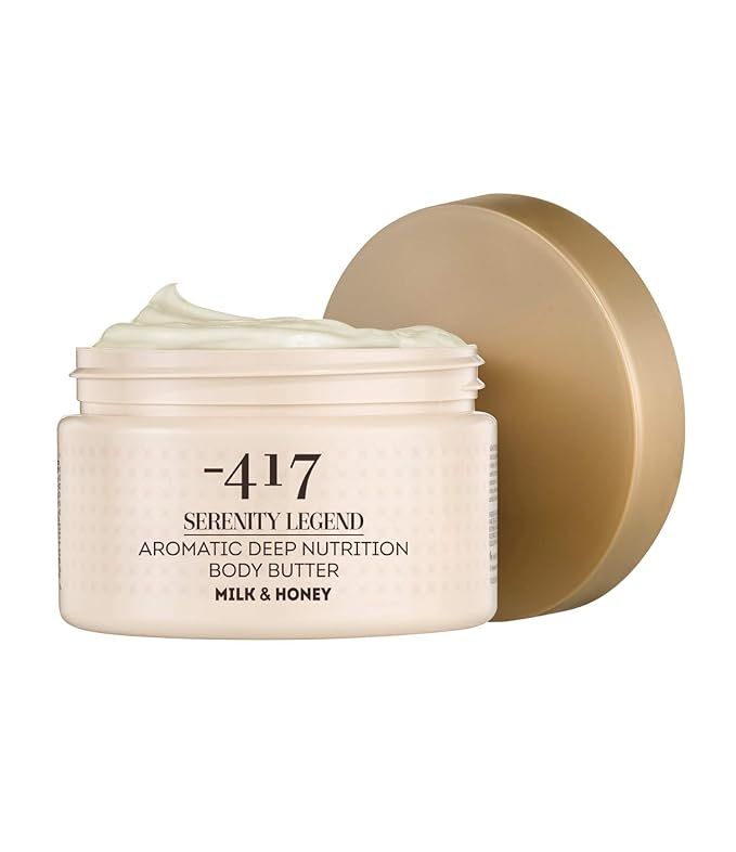 '-417 Dead Sea Cosmetics Milk & Honey Deep Nutrition Body Butter For Dry Skin - Nourishes & Protects from UV Radiation - Softening Body Moisturizer - With Shea Butter & Aloe Vera - All Natural 8.4 oz