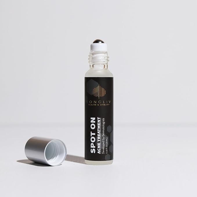 Spot On Acne Roller Ball Serum with Benzoyl Peroxide and Salicylic Acid - Pimple Spot Treatment - Treat Zits & Blemishes On the Go Without a Mess - Formulated by Dermatologists