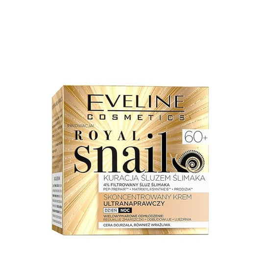 EVELINE COSMETICS Royal Snail Royal Snail Concentrated Ultra-Repair Cream 60+ with Snail Mucin & Matrixyl®Synthe’6™ - Anti-Wrinkle, Brightening & Firming Face Cream for Women, 50ml