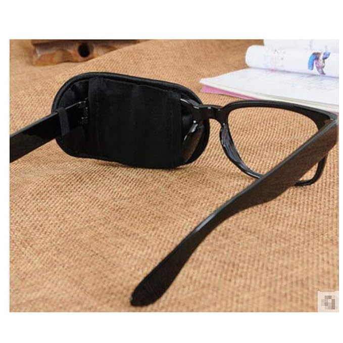 Adult/Kids Silk Glasses Eye Mask Amblyopia Strabismus Lazy Eye Patches Treat Lazy Eye and Strabismus(Black)
