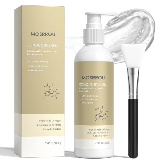Microcurrent Conductive Gel Hydrating Collagen Leave-On Primer for Face Conductivity Gel with Hyaluronic Acid Snail Mucin Centella Asiatica Fragrance-Free Paraben-Free Work with Facial Device