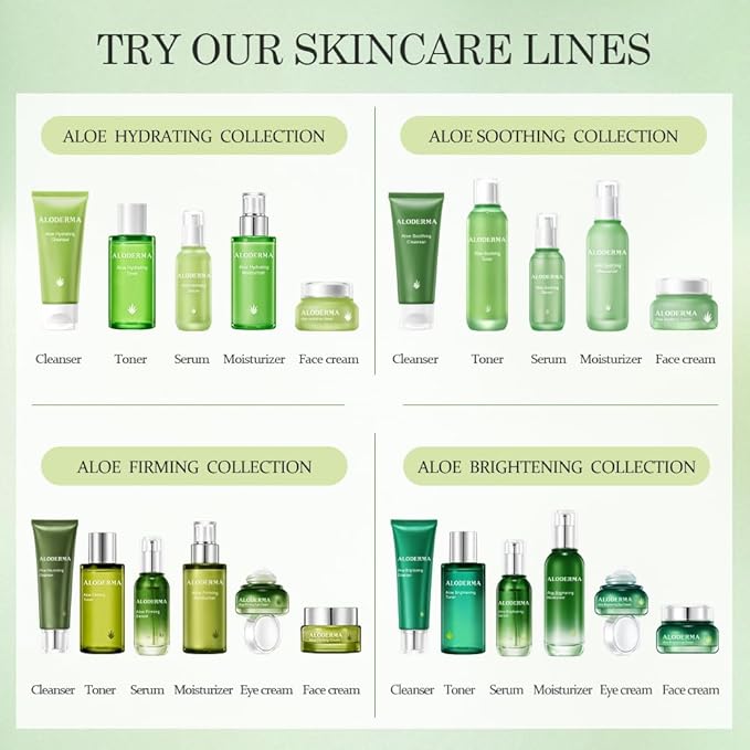 Aloderma Aloe Cream Set, 2 pieces - Brightening Eye Cream, Soothing Cream