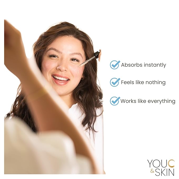 You C & Skin Hyaluronic Acid Serum for Face & Neck for Men & Women - Intense Hydration, Boosts Skin Elasticity, Repairs Skin Barrier