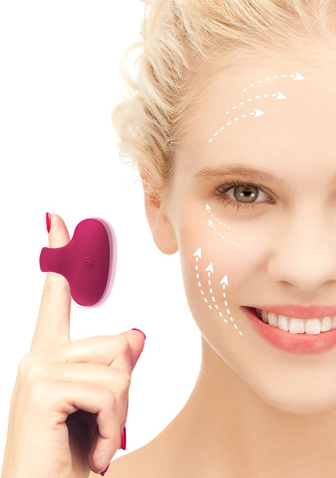 Handhold Portable Facial Mini Massage Ball, Quiet Waterproof USB Rechargeable Powerful Multifunctional Vibrating Travel Pocket Face Eye Finger Joint and Neck Jaw Massager (Deep Rose)