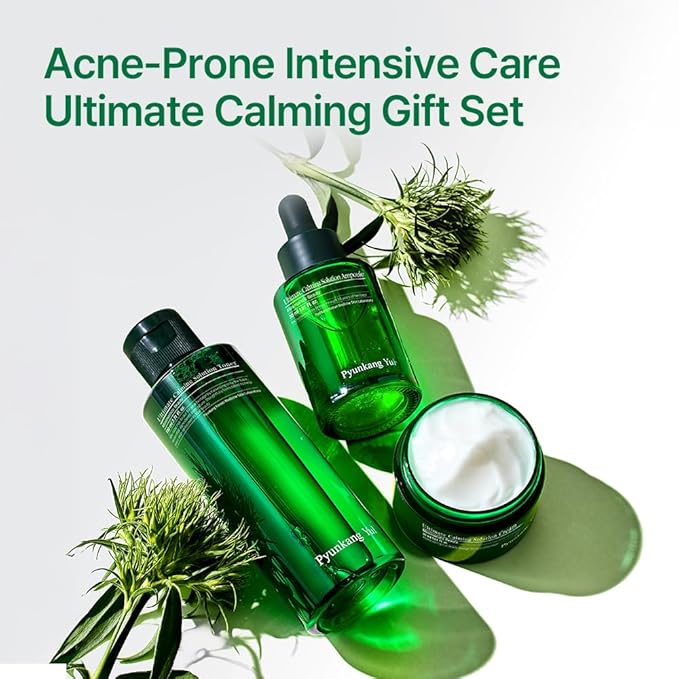 Pyunkang Yul Ultimate Line Skincare Set, Mother's day gift for mom, Calming Solution Toner, Ampoule & Cream, Traditional Korean-Style Packaging, Zero-Irritation (3-item set)