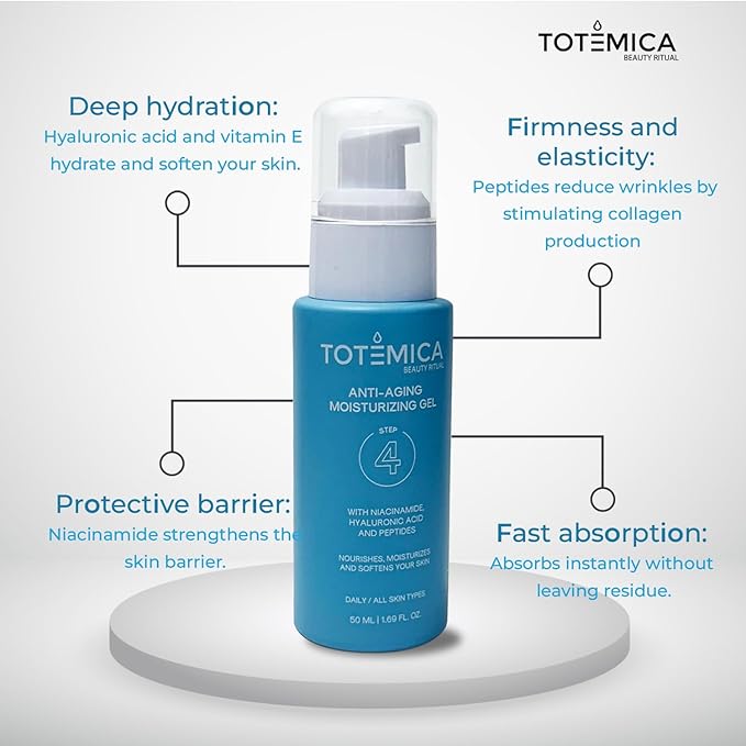 Face Moisturizer with Niacinamide, Hyaluronic Acid, and Peptides, Wrinkle Filler Anti Aging Serum, Firming Moisturizer for All Skin Types - Vegan, Cruelty-Free (1.69 Fl Oz)