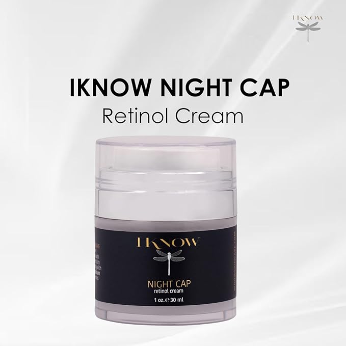 IKNOW NIGHT CAP Retinol Cream Skincare, Pro-Aging Night Cream for Skin Rejuvenation, Retinol Night Cream for Overnight Skin Renewal, Hydrating Retinol Moisturizer (1oz)