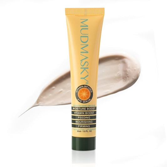 MUDMASKY Vitamin-Infused Eye Serum 30ml / 1.0 FL. OZ. - Skin Care Serum with Vitamin C & K, Reduces Dark Circles, Firms, Moisturizes, Hydrates, Restores Youthful Skin, Eye Care for All Skin Types
