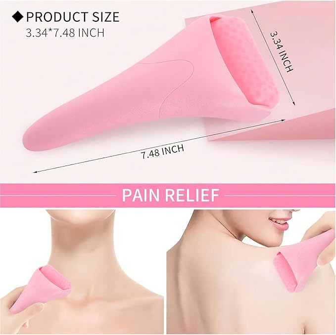 Ice Roller for Face, Contour Cube Ice Roller Cold Roller for Wrinkles and Lifting,Face & Eye Puffiness Relief Women Skin Care Ice Mold(Pink)