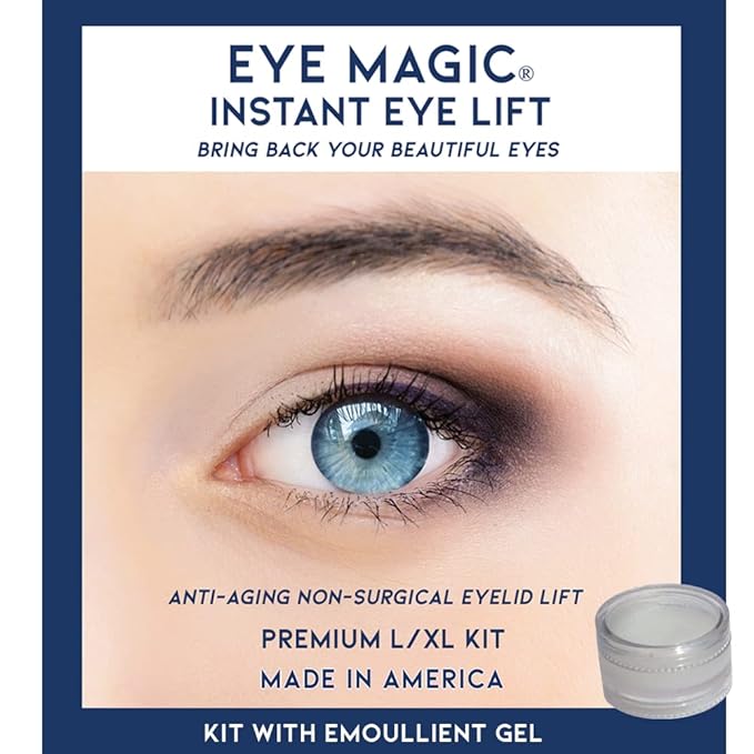 Premium Eyelid Lift (L/XL Kit + Gel) Made in the USA. Lifts and Defines Droopy, Sagging or Hooded Eyes Safe for Daily Use