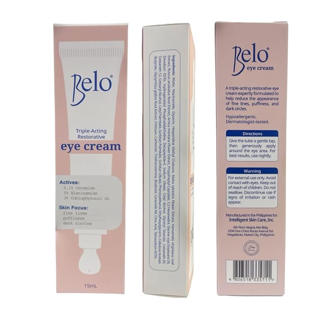 Belo Triple-Acting Restorative Eye Cream, for Fine Lines, Puffiness and Dark Circles, 15ml